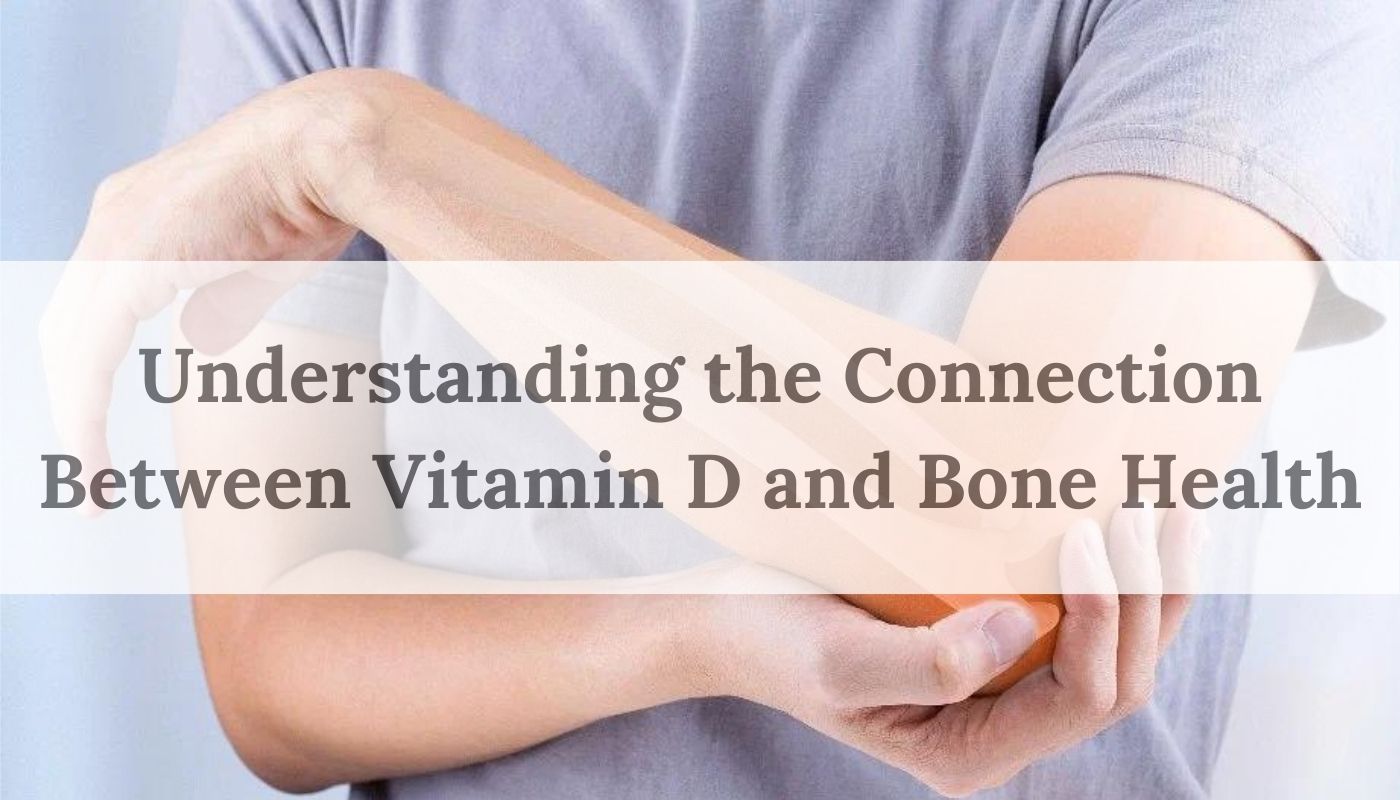 Illustration representing healthy bones and the roles of vitamins in bone maintenance